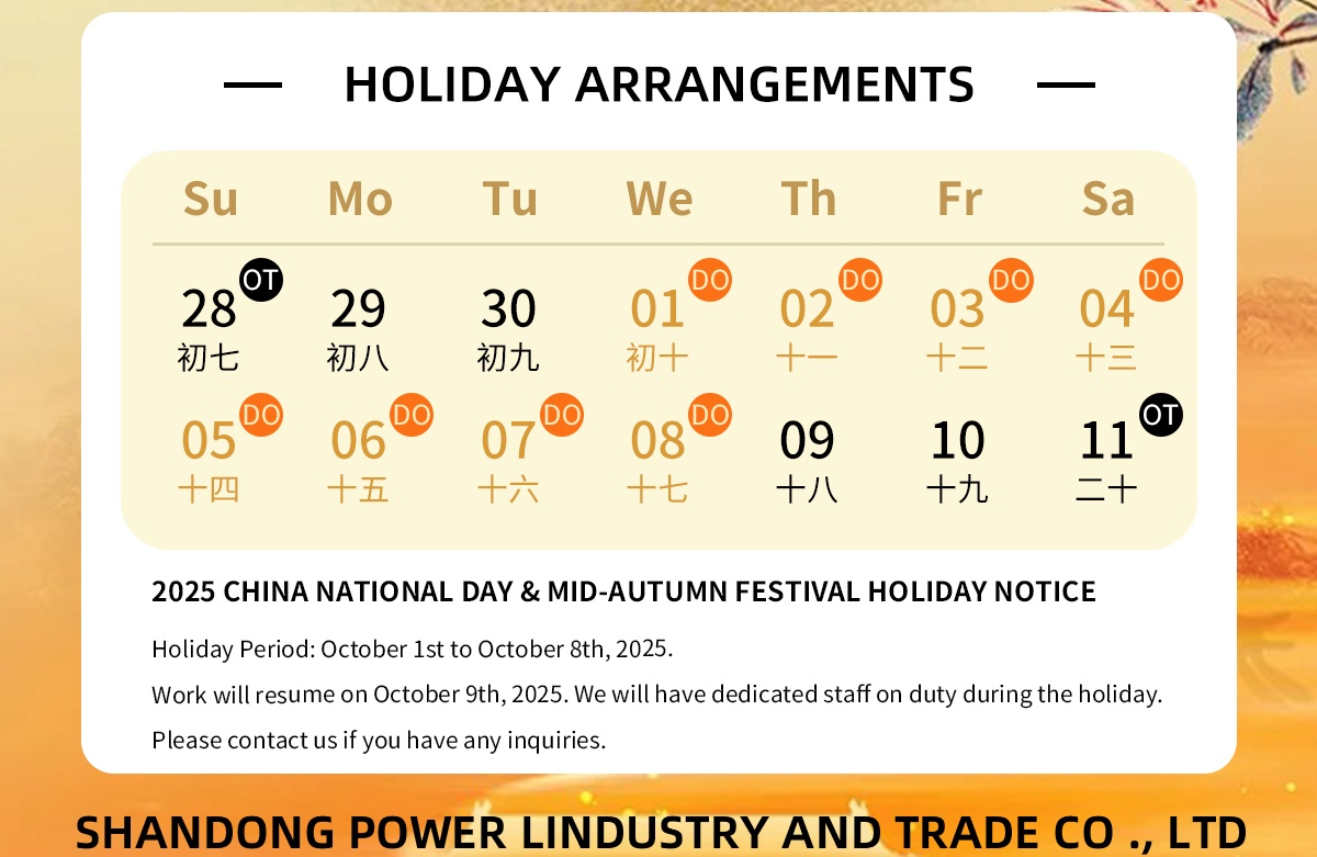 Holiday Melding: The China's National Day Holiday (1 oktober - 8 oktober 2025)